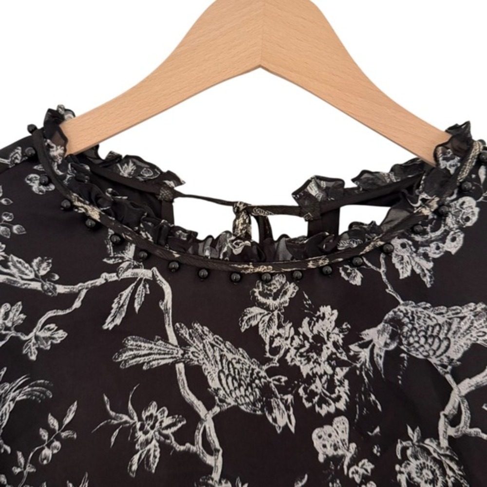 NWT Sachin & Babi Maggie Dress Jet (Black/White Print) Silk Floral Size 6 - Picture 10 of 11